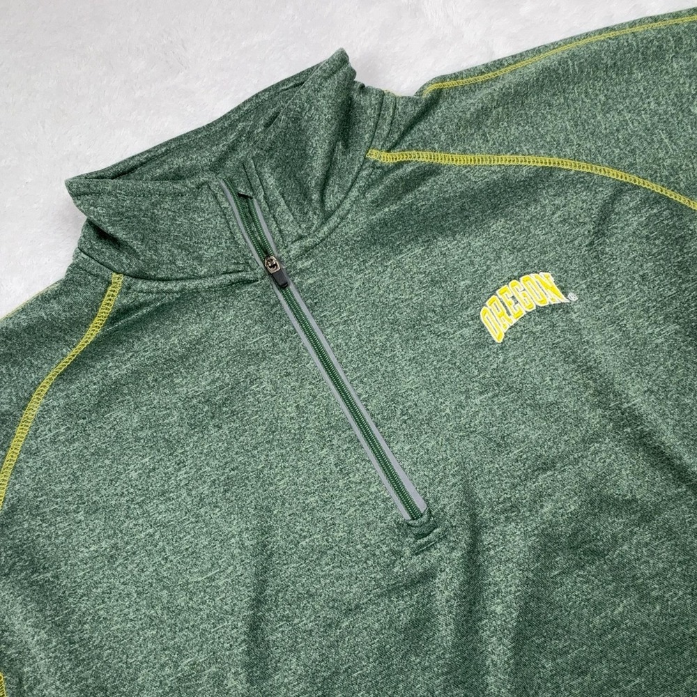 Oregon Ducks Knights Apparel 1/4 Zip Sweatshirt Womens M Heather Green NCAA